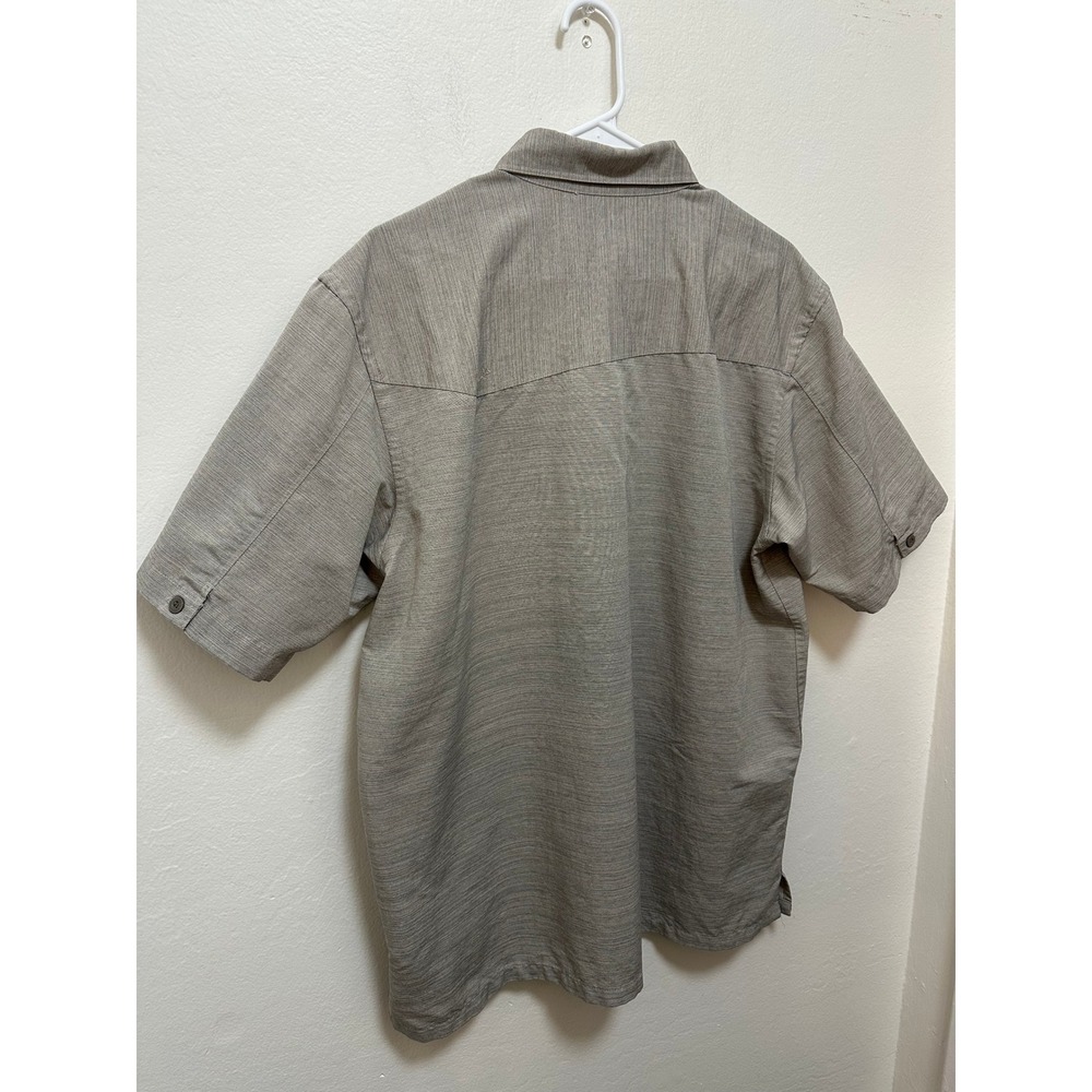 Columbia Men's Shirt Short Sleeve Button Up Casual Plaid Lightweight Beige Large - Picture 10 of 12